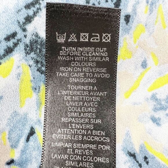 ASOS Blue Yellow Tiered Blouse 6 - Picture 7 of 7